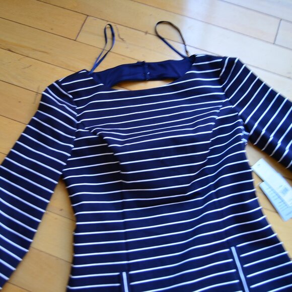 NWT Eliza J Stripe Ponte Knit Dress Size 4 - Picture 3 of 15